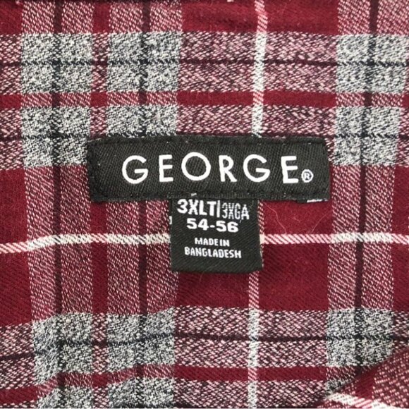 George Mens Shirt Size  3XLT Lot Of Two Long Sleeve Plaid Button Down Casual - Picture 8 of 12
